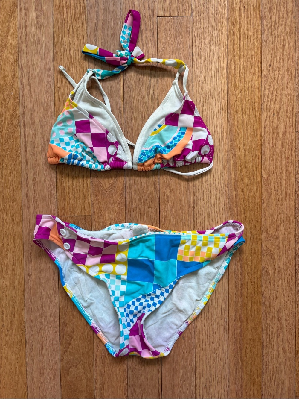 Vibrant Checkered Multicolor Bikini Set
